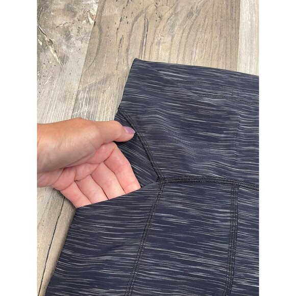 Lululemon Power Thru High Rise Tight Leggings 2 28" Heathered Black Pockets - Picture 7 of 11
